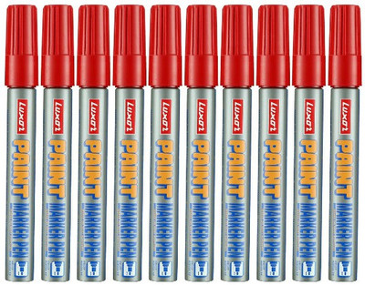 LUXOR Paint Marker Black Pack of 10(Set of 10, Red)