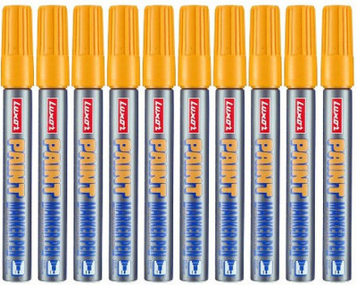 LUXOR Paint Marker Black Pack of 10(Set of 10, Yellow)