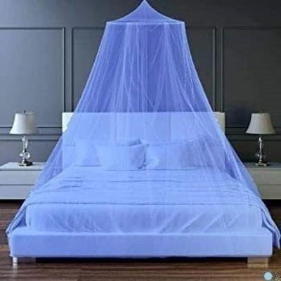 VD Enterprise Polyester Adults Washable Double Bed (Blue) Polyester Mosquito Net(Blue, Ceiling Hung)