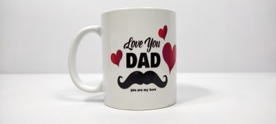 satya Prints Love You Dad Ceremic Cup Ceramic Coffee Mug(330 ml)