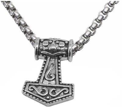 Sullery ullery Myth THOR' HAMMER Norse Magick Mjolnir Viking  ilver tainless teel 00 Pendant Necklace For Men And Boys Sterling Silver Stainless Steel Pendant Set