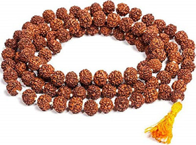 Rudra Rudrakham creation Original 5 Panch mukhi rudraksha jaap japa mala 108+1 Beads with jholi Bag | Made of (Rudraksha) Beads Wood Chain