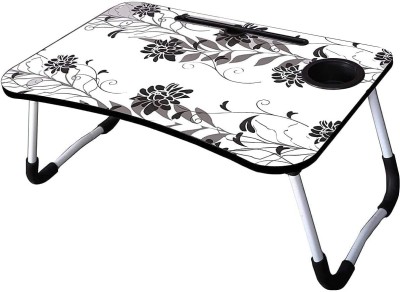 M N ENTERPRISE Wood Portable Laptop Table(Finish Color - WHITE FLOWER, Pre Assembled)