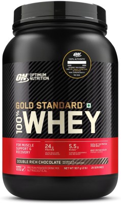 Optimum Nutrition (ON) Gold Standard 100% Protein Powder - Primary Source Isolate Whey Protein(907 g, Double Rich Chocolate)