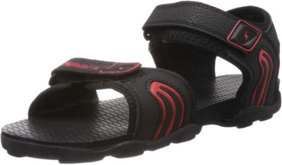 Sparx SS 702 Men Sandals(Black, Red , 9)