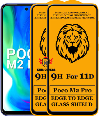 KING COVERS Edge To Edge Tempered Glass for Poco M2 Pro(Pack of 2)