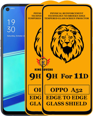 KING COVERS Edge To Edge Tempered Glass for Oppo A52(Pack of 2)