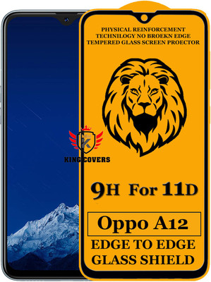 KING COVERS Edge To Edge Tempered Glass for Oppo A12(Pack of 1)