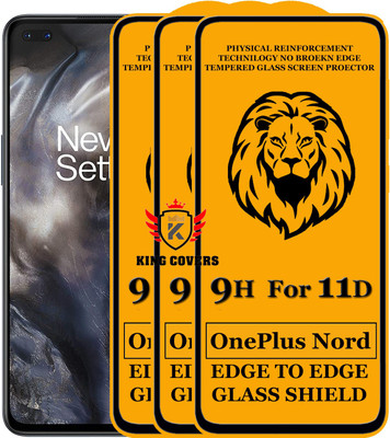 KING COVERS Edge To Edge Tempered Glass for Oneplus Nord(Pack of 3)