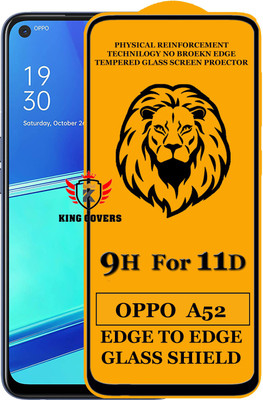 KING COVERS Edge To Edge Tempered Glass for Oppo A52(Pack of 1)