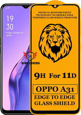 KING COVERS Edge To Edge Tempered Glass for Oppo A31(Pack of 1)