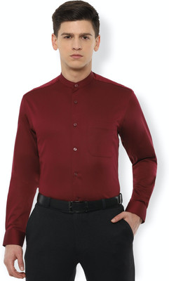 LOUIS PHILIPPE Men Solid Casual Maroon Shirt