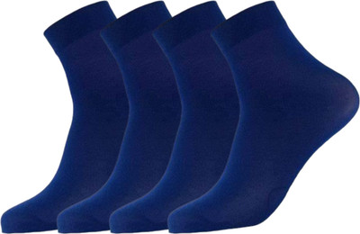 SOCOLOCO Unisex Solid Ankle Length(Pack of 4)