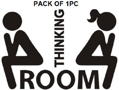 BikerZZZcluB 23 cm thinking room Self Adhesive Sticker(Pack of 1)