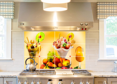 DivineDesigns 61 cm Shakes and Fruits Self Adhesive Sticker(Pack of 1)