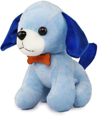 Webby Soft Animal Plush Standing Puppy Toy, Blue  - 20 cm(Blue)