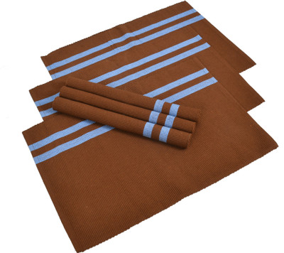 YELLOW WEAVES Rectangular Pack of 6 Table Placemat(Multicolor, Cotton)