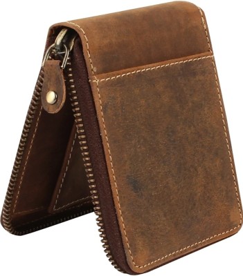Leder Street Men Travel, Casual Brown Genuine Leather Wallet(6 Card Slots)