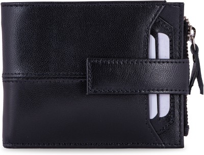 Hide horn Men Casual, Formal, Ethnic, Evening/Party, Travel, Trendy Black Genuine Leather Wallet(8 Card Slots)
