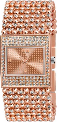 Actn A1C Premium Collection Rose Gold Square Dial Studded Diamond Analog Watch - For Women &girls NEW STYLISH WATCH Analog Watch  - For Girls