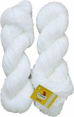 JEFFY Vardhman Brilon White 400 gm Woolen Crochet Yarn Thread. Best Used with Knitting Needles, Crochet Needles. Vardhman Wool Yarn for Knitting. Best Woolen Thread.