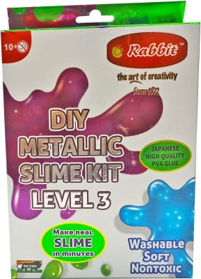 Rabbit DIY Metallic Slime Kit Level 3| Slime Making Set|Make Slime on your own at home in minutes|Play Slime for Kids Boys Girls|Pack includes 1 DIY Kit with attached equipment| DIY Kits|Slime for Kids| Ideal for 10+ Age Group|Slime Making Kit|Play Slime for Kids