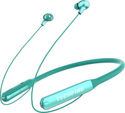 TECHFIRE M-31 Pro Neckband Wireless Bluetooth Headphone Bluetooth Headset  (Green, In the Ear)