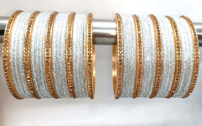 Soniaa Creation Metal Silver Bangle Set(Pack of 42)