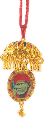 shinde exports metal sai car hanging oval small Car Hanging Ornament(Pack of 1)