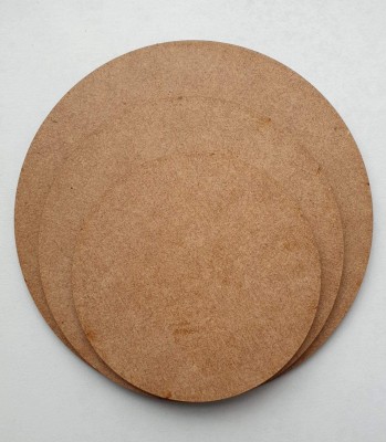 DI-KRAFT Round Reversible Wood Coaster Set(Pack of 6)