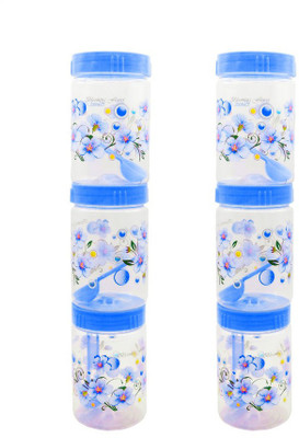 HARSH PET Plastic Grocery Container  - 1000 ml(Pack of 6, Blue)