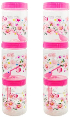 HARSH PET Plastic Grocery Container  - 750 ml(Pack of 6, Pink)