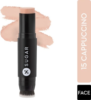 SUGAR Cosmetics UGAR Ace Of Face Foundation Stick With Inbuilt Brush  Foundation(15 Cappuccino (Light), 12 g)