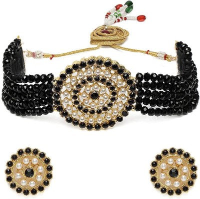 I Jewels Alloy Gold-plated Black Jewellery Set(Pack of 1)
