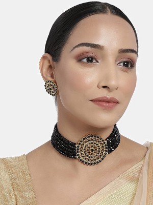 I Jewels Alloy Gold-plated Black Jewellery Set(Pack of 1)