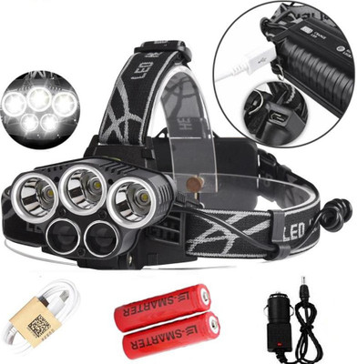 SEASPIRIT 6 Modes Flashlight Headlamp, USB Rechargeable Headlamp LED Headlamp(Black)