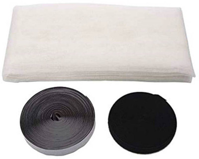 Easynet Fibre Adults Washable Fiberglass Windows Mosquito Net Screen with Hook-Loop Tape,120cmx150cm Mosquito Net(White, Frame Hung)