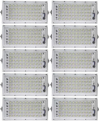 Online Generation 50W LED Flood Light, Cool Day White -Pack of 10 Flood Light Outdoor Lamp(White)