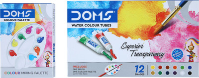 DOMS Non-Toxic Water Colour Tube Set in Cardboard Box(Set of 12, Multicolor)