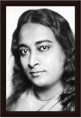 Braj Art Gallery Paramahansa Yogananda B&W Photo Frame Size 13.5X19.5 Inches Digital Reprint 19.5 inch x 13.5 inch Painting(With Frame)