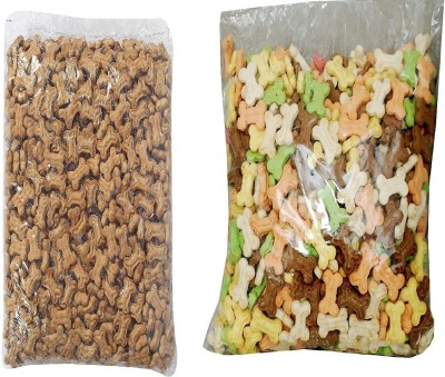 Pet Grains Freshly Baked Puppy Biscuit Chicken and Mixed Flavour Dog Treats and Cookies (500*2) Chicken, Egg, Milk, Strawberry 1 kg (2x0.5 kg) Dry New Born, Young, Adult Dog Food