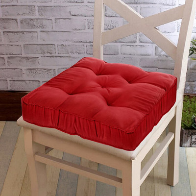 Comfowell Microfibre Solid Chair Pad Pack of 1(Red)
