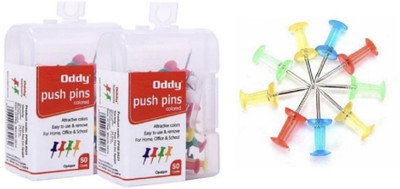 Oddy PLASTIC, Steel Tip  Pins(Set Of 100, Red, Orange, Yellow, White, Green, Blue)