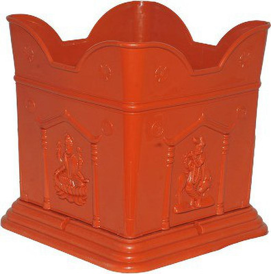 GREENLIVE by Future Green Point Brindavan 10 inch Tulsi Pot Big ( Brown ) Plant Container Set(Plastic)