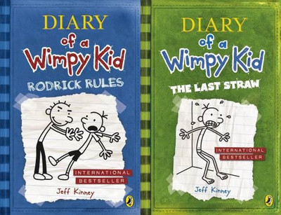 Set Of 2 (Two) Books Of Diary Of A Wimpy Kid By Kinney Jeff: Rodrick Rules, The Last Straw(Paperback, Kinney Jeff)