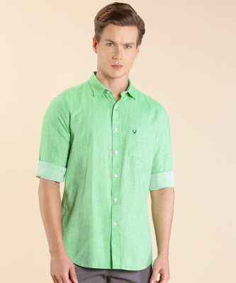 Allen Solly Men Self Design Casual Green Shirt