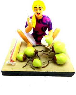 simonart and printing Decorative Showpiece  -  13 cm(Clay, Multicolor)