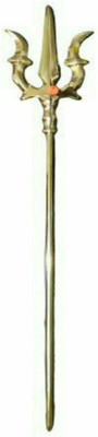 VGS MARKETINGS Brass Trishul Trisoolam Sakthi Maa Parvathy Devi Tirisool Tirisoolam Trident God Decorative Figurine Decorative Showpiece  -  15 cm(Brass, Yellow)