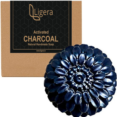 Ligera Activated Charcoal Soap | Natural Hand Made Activated Bamboo Charcoal Soap for Deep Cleansing,Oil-free Skin and Anti-pollution Effect Anti Wrinkle(100 g)