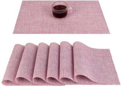 Lucacci Rectangular Pack of 6 Table Placemat(Purple, PVC)